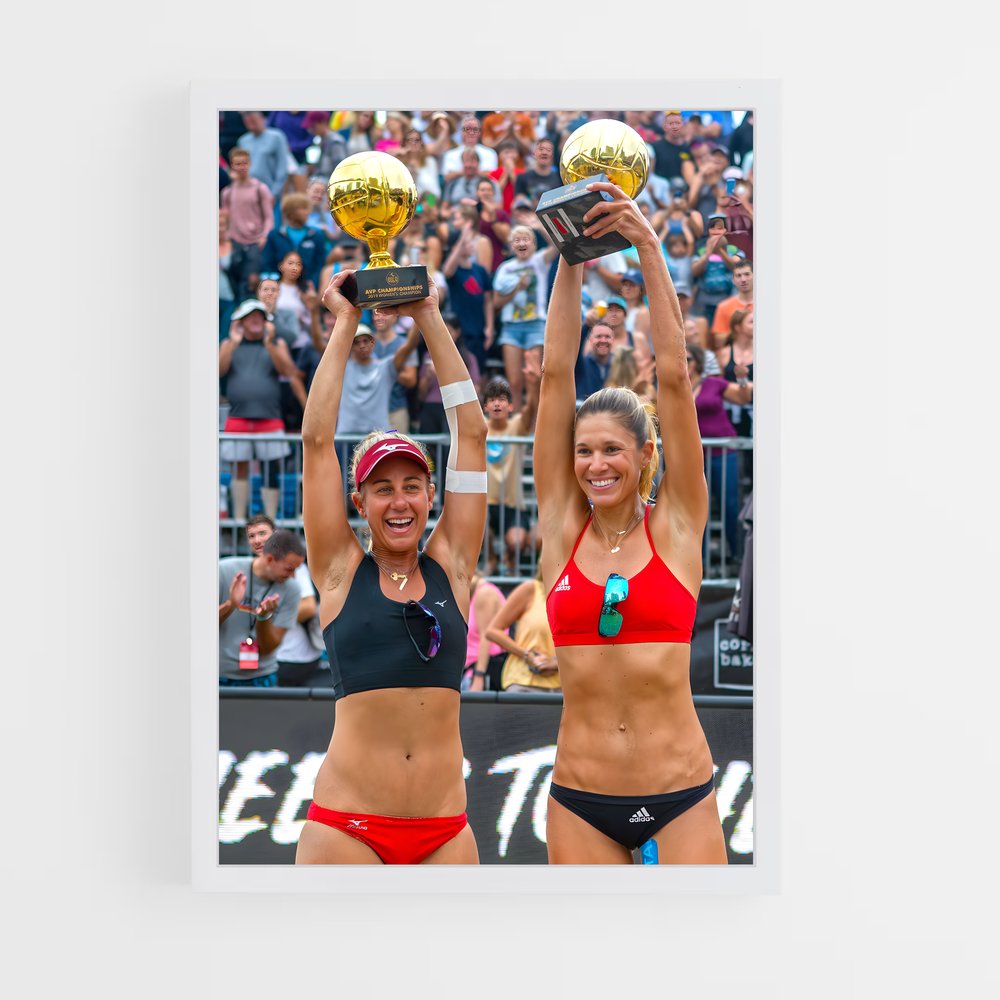 Poster Triomphe Féminin – affiche Beach-volley (vue 3)